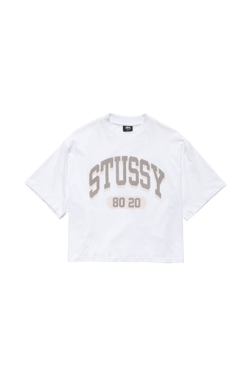 Stussy Womens College Boxy T Shirt White - VJFZD3794